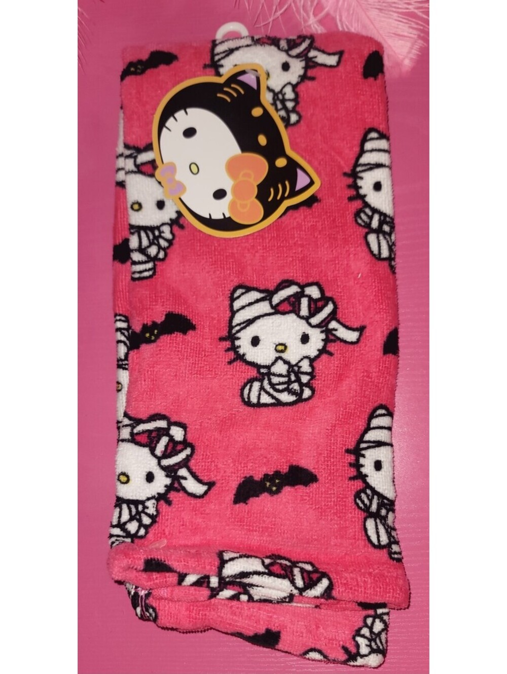 SANRIO HELLO KITTY HALLOWEEN MUMMY PINK HAND TOWEL 1 PIECE NWT